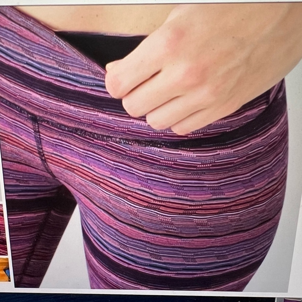 Lululemon Wunder Under Pant III Legging Space Dye Twist Regal Plum Sz 2 Pre Own